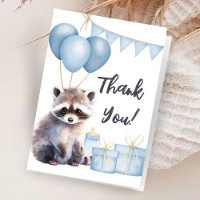 Woodland Raccoon Kinderdusche geklappt Danke Karte