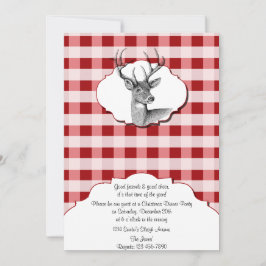 Woodland Rot und Weiß Weihnachts-Abendessen Einladung