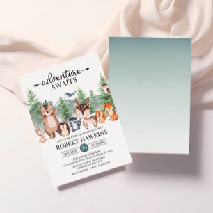 Woodland Rustic Adventure erwartet Baby Shower Einladung