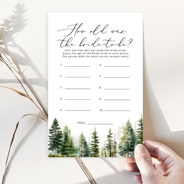 Woodland rustikal Wie alt war die Braut, um Spiel  (Von Creator hochgeladen)