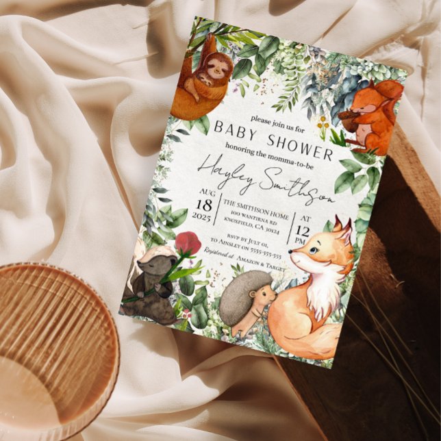 Woodland Safari Zoo Animals Thema Kinderdusche Einladung (Von Creator hochgeladen)