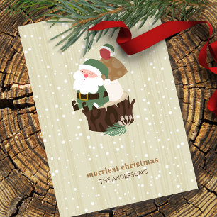 Woodland Santa Feiertagskarte