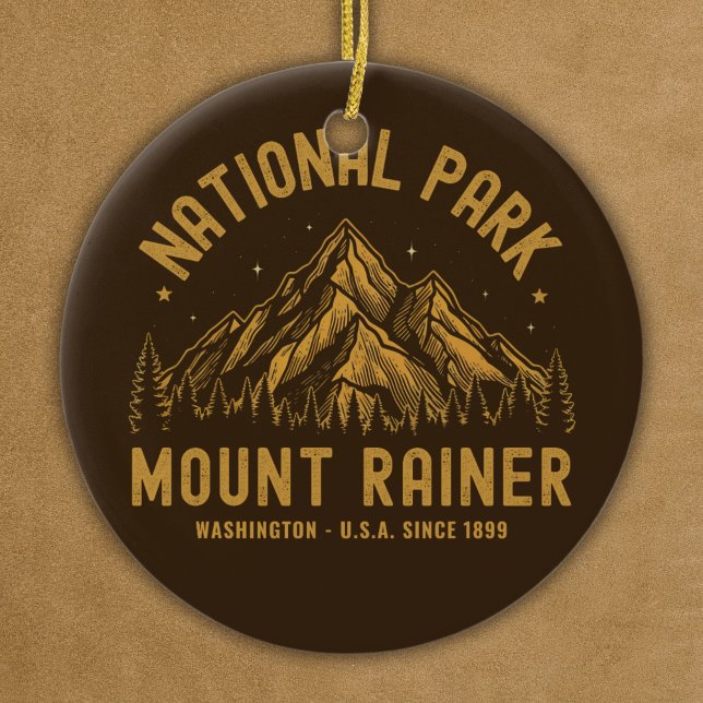 Woodland Scenery of Mount Rainier National Park Keramik Ornament (Von Creator hochgeladen)