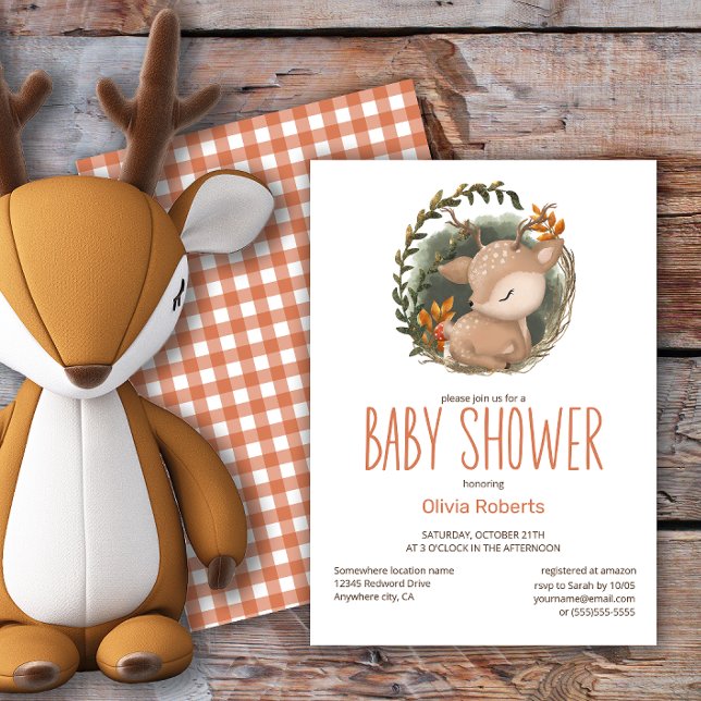 Woodland-Schlitten-Baby-Wildwasser-Babydusche Einladung (Von Creator hochgeladen)