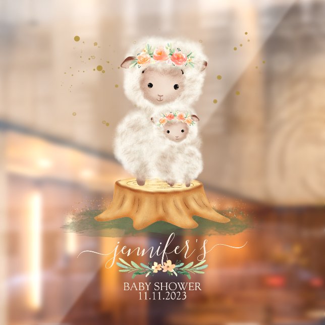 Woodland Sheep Lamb Farm Animals Fensteraufkleber (Blatt 2)