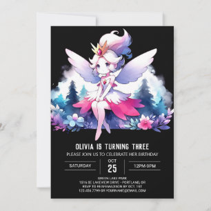 Woodland Simple Fairy Birthday Einladung