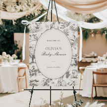 Woodland Sketch Allover Print Baby Shower Welcome