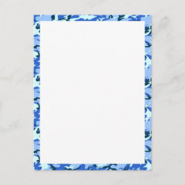 Woodland Sky Blue Camouflage mit White Postkarte