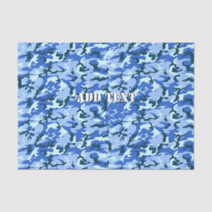 Woodland Sky Blue Camouflage Seidenpapier
