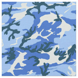 Woodland Sky Blue Camouflage Stoff