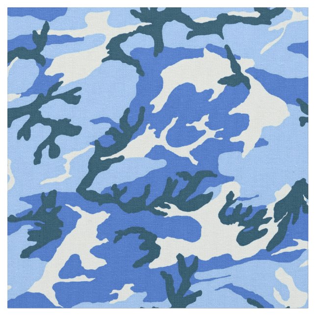 Woodland Sky Blue Camouflage Stoff (Nahaufnahme)