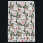 Woodland Snowman Deer Fox Christmas wünscht Grau Mittlere Geschenktüte<br><div class="desc">"Warme Winterwünsche" heißen Sie willkommen und heißen Sie selbst an einem grauen, schneebedeckten Wintertag willkommen! Mein originelles Kunstwerk ist für einen fröhlichen Schneemann, der von Tierfreunden aus dem Wald aufgegeben wurde. Der graue Hintergrund lässt einen kalten Tag im Wald vermuten, aber jeder kann sich gut treffen. Es gibt eine Blüte,...</div>