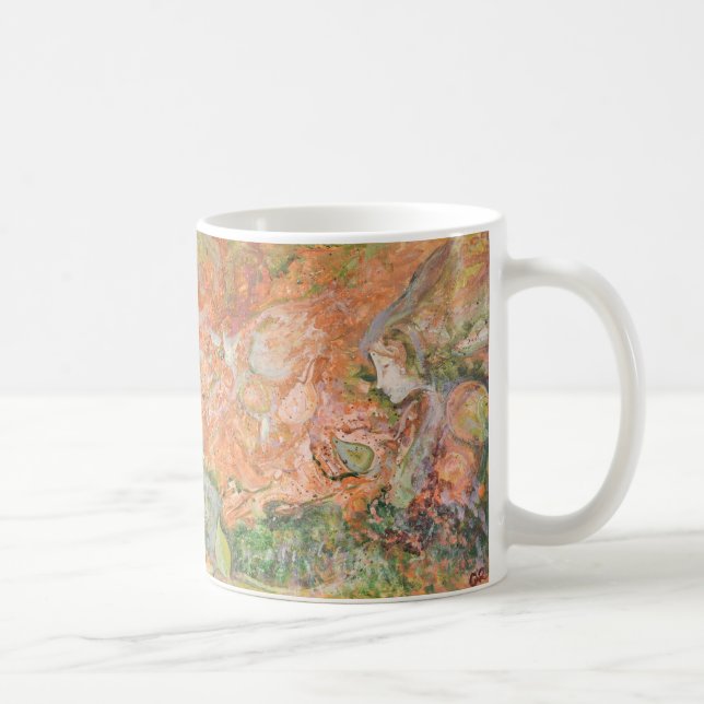 Woodland Spirit / Fairy Original Art Orange Kaffeetasse (Rechts)