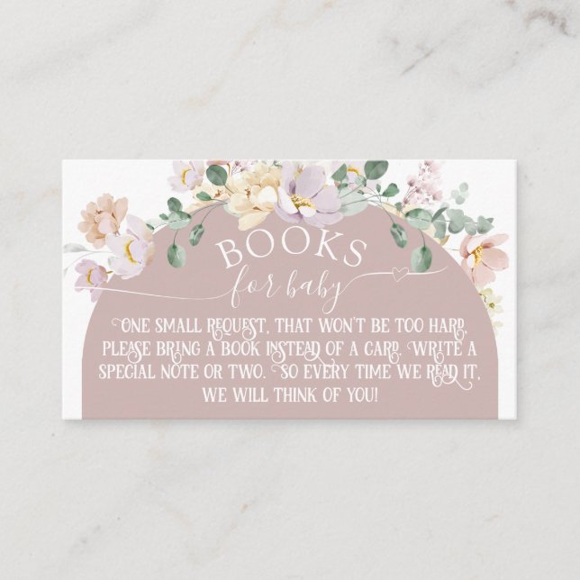 Woodland spring floral girl Baby Showbook for Begleitkarte (Vorderseite)