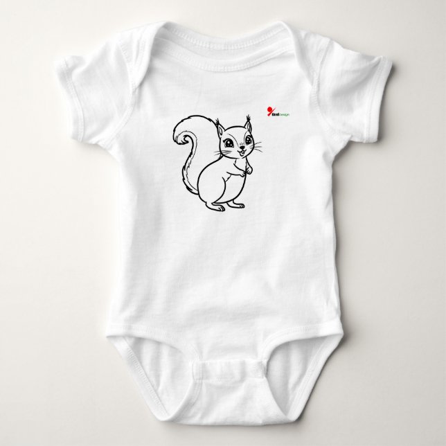 Woodland Squirrel Baby Bodysuit Strampler (Vorderseite)