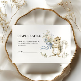 Woodland Squirrel Diaper Raffle Baby Shower Card Begleitkarte