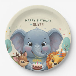 Woodland Storybook Animals 3rd Birthday Pappteller