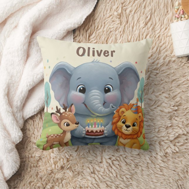Woodland Storybook Animals Personalized Birthday Kissen (Decke)