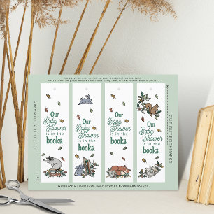 Woodland Storybook Babydusche Lesezeichen Sheet