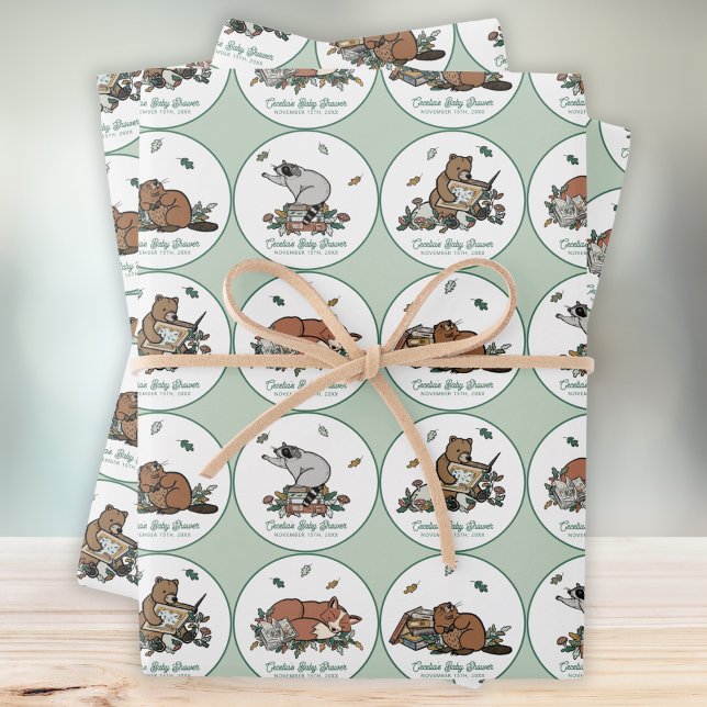 Woodland Storybook Kinderdusche Geschenkpapier Set (Von Creator hochgeladen)