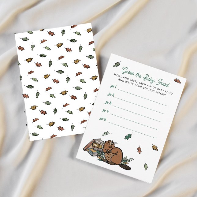 Woodland Storybook Ratet das Food Baby Shooter Gam Begleitkarte (Woodland Storybook Baby Shower Activity "Guess the Baby Food" Cards)
