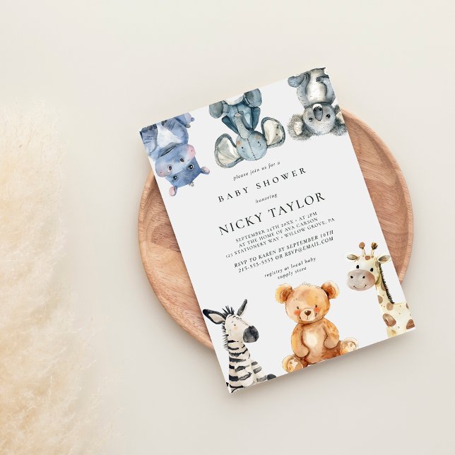 Woodland Süße Tier Frame Baby Dusche Einladung (Von Creator hochgeladen)