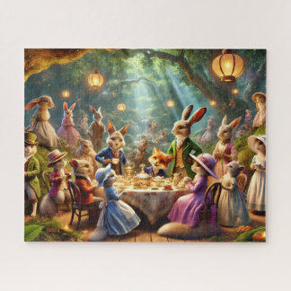 Woodland Tea Party Whimsical Forest Animals Puzzle