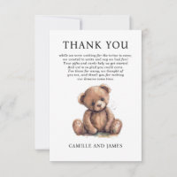 Woodland Teddy Bear Baby Dusche Vielen Dank