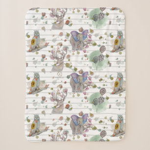 Woodland Theme Baby Blanket Sherpadecke