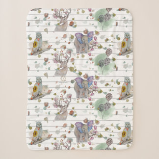 Woodland Theme Baby Blanket Sherpadecke