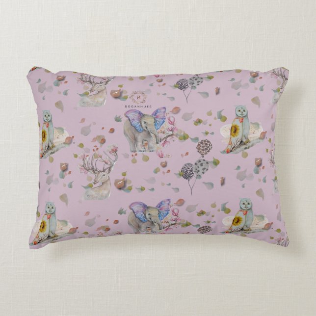 Woodland Theme Baby Dekokissen (Vorderseite)