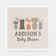 Woodland Themed Baby Dusche Napkins