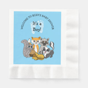 Woodland Themed Boy's Baby Shower Serviette