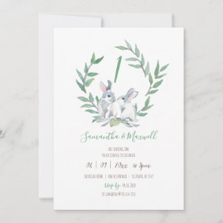 Woodland Themed Twins 1. Geburtstag Einladung