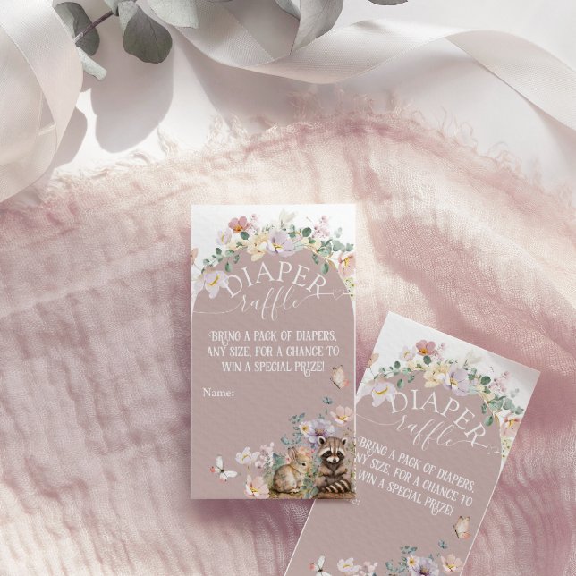 Woodland tierblütenmädchen Baby Dusche Winzer Begleitkarte (Von Creator hochgeladen)