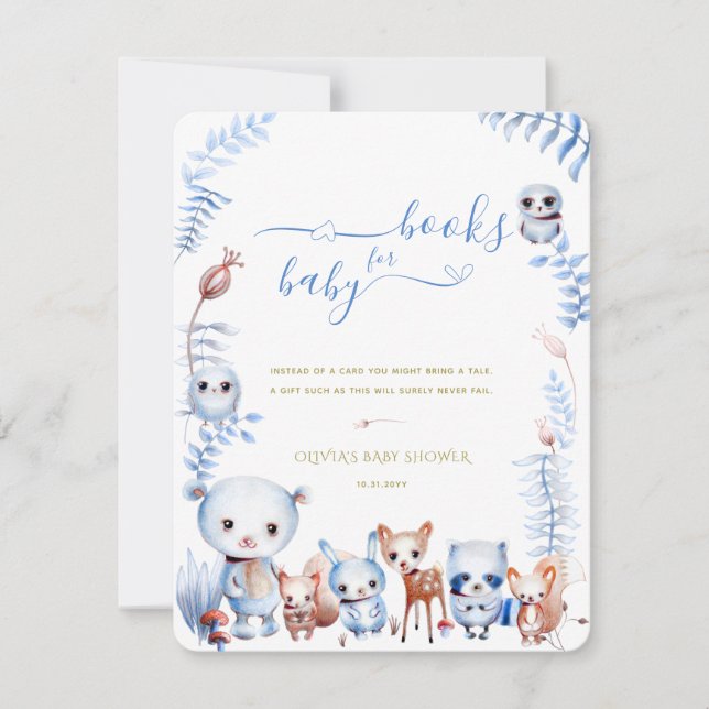 Woodland Tiere bringen eine Babybuchwaschkarte mit Mitteilungskarte (Vorderseite)