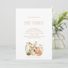 WOODLAND TIERE MODERNE MINIMAL BABY SHOWER | EINLADUNG