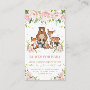 Woodland Tiere Rosa Blütenblätter für Baby Begleitkarte