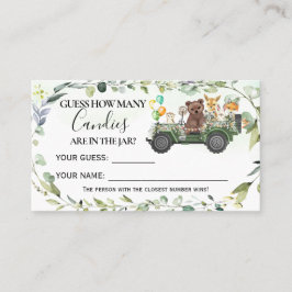 Woodland Tiere Wie viele Candies Baby Duschkarte Platzkarte