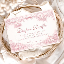 Woodland Toile Diapper Raffle Begleitkarte
