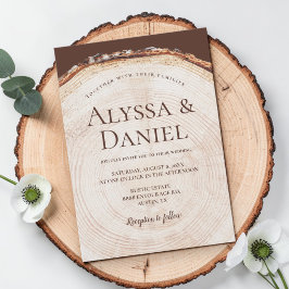 Woodland Tree bark ring Rustic Wedding Einladung