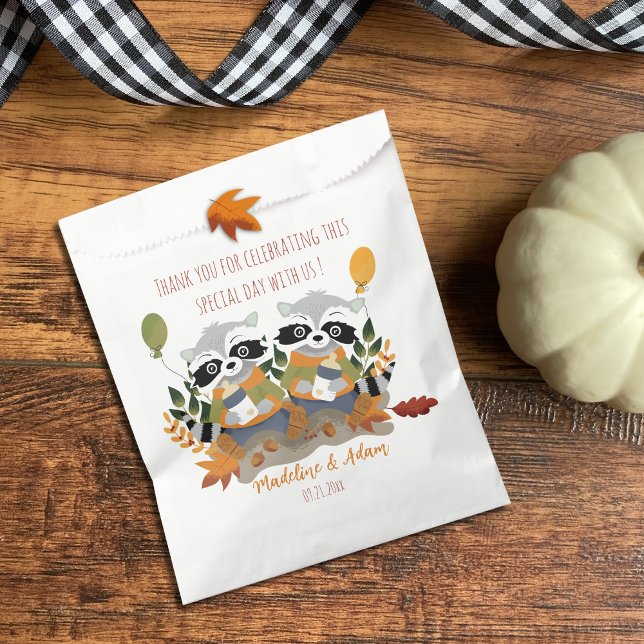 Woodland Twin Raccoons Babydusche Fvor Taschen Geschenktütchen (Von Creator hochgeladen)