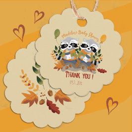 Woodland Twins Baby Duwer Fevor Tags Geschenkanhänger