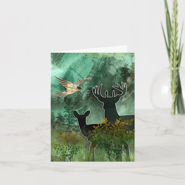 Woodland Union Paar Hirsch und Habicht (Vorderseite)