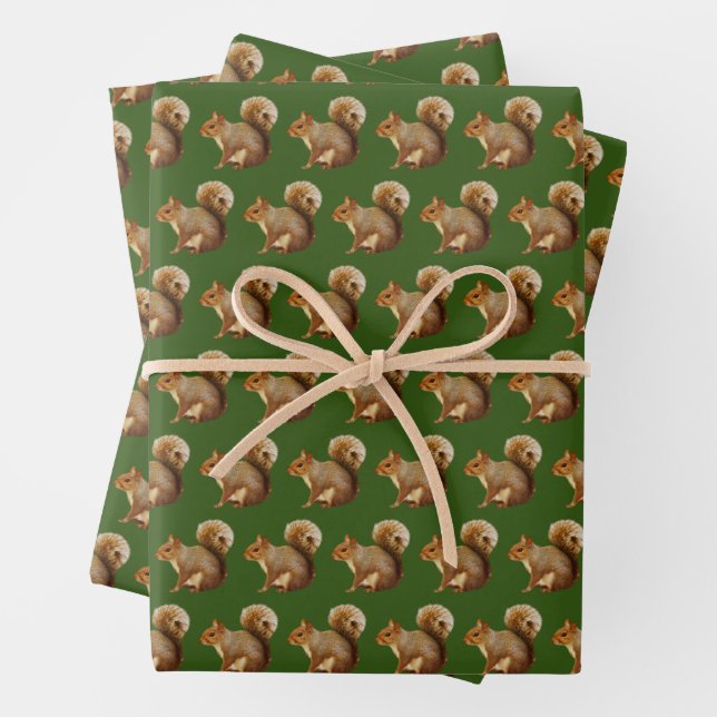 Woodland Vibes Squirrel Geschenkpapier Set (Beispiel)