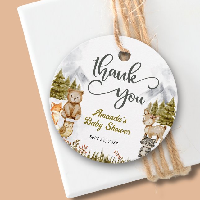 Woodland Vielen Dank für die Kinderdusche der Wald Geschenkanhänger (Von Creator hochgeladen)