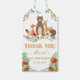 Woodland Vielen Dank zum ersten Geburtstag Geschenkanhänger