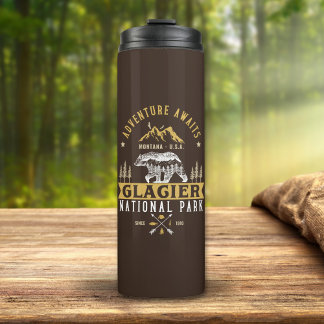 Woodland View of Glacier National Park in Montana Thermosbecher