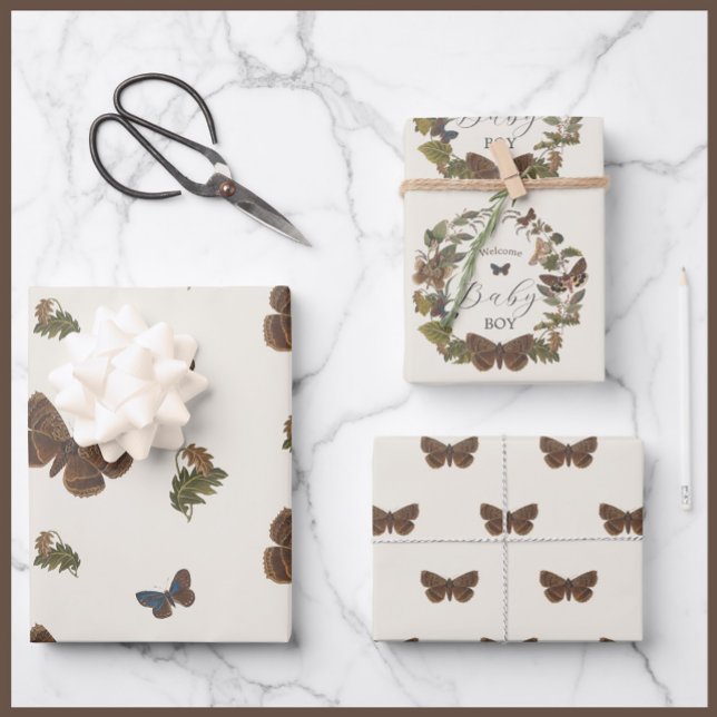 Woodland Vintag Botanical Baby Dusche Geschenkpapier Set (Von Creator hochgeladen)