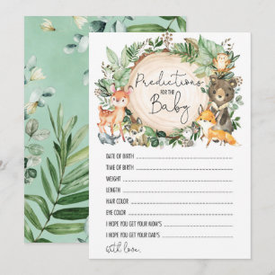 Woodland Vorhersagen für die Baby Shower Game Card Einladung